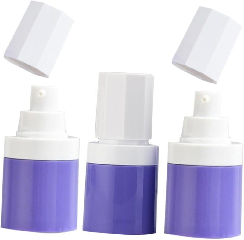 FRCOLOR 3 قطع 15 مل زجاجات مضخة هوائية حجم السفر 8.9x4.1x4.1 سم حاويات أساس مقاومة للتسرب قابلة لإعادة التعبئة - Image 1